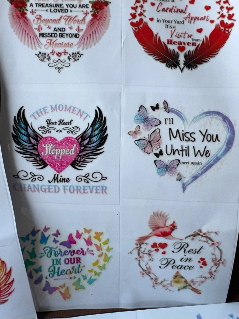 Colorful Memorial Sticker Sheet - Multicolor Inspirational Decals 23pcs